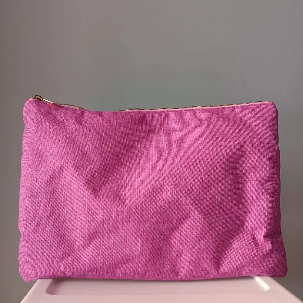 New Noted by Post-it Zip Top Canvas Laptop Pouch Magenta Pink 10